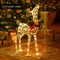 34.5" Outdoor and Indoor White Glitter Reindeer with 50 Warm LED Lights for Holiday Decor